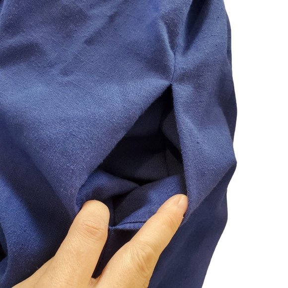 Vintage 60s Mod Blue Sailor Tent Dress Small 4 6 White Bow Knee Length‎ Pleated - Picture 7 of 13